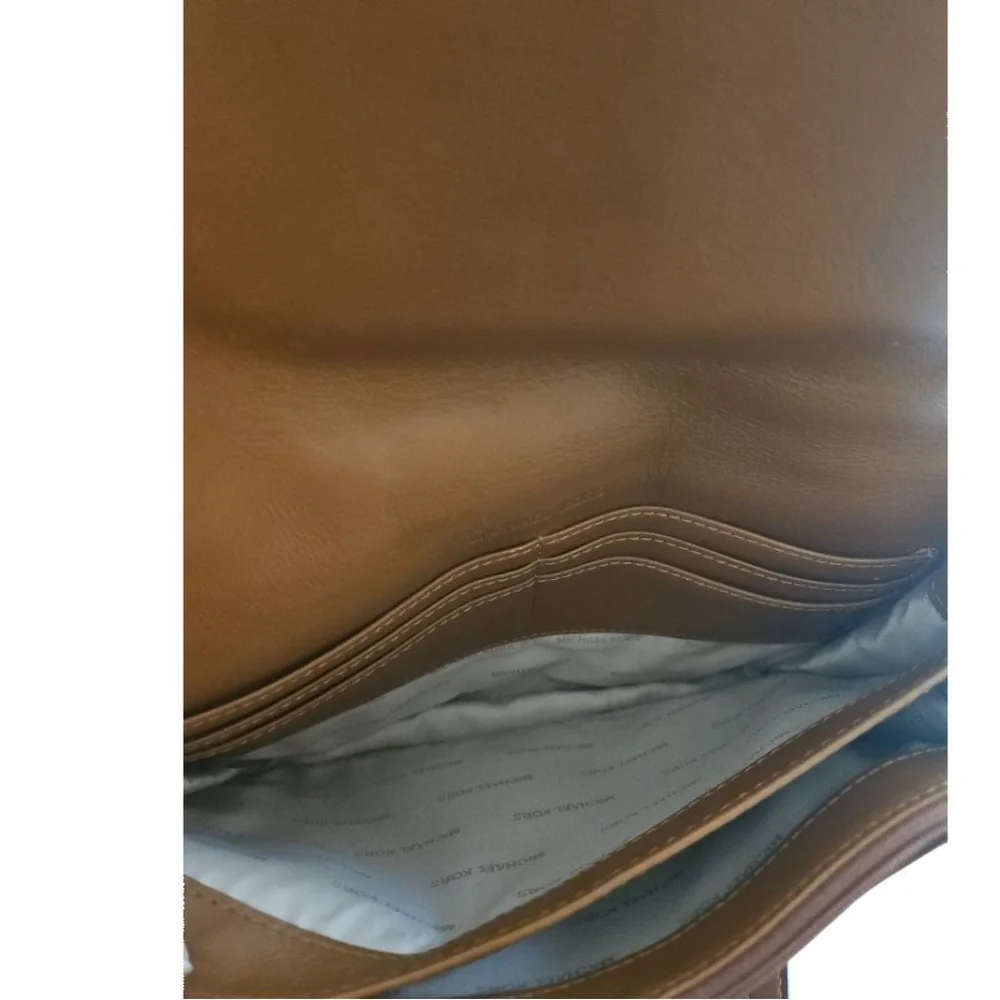 Michael Kors Brooklyn Leather Suede Brown Grommet Crossbody Bag